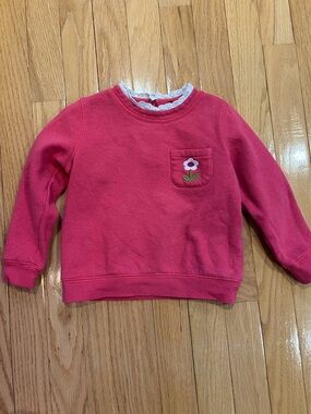 Mini Boden Pink Flower Pocket Sweatshirt